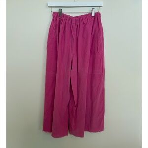 Ashley Rowe Pink Corduroy Wide Leg Pants